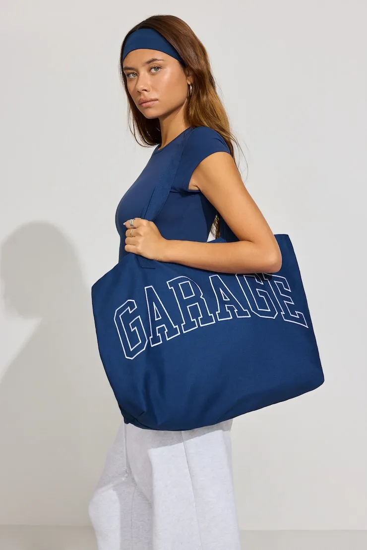 GARAGE Branded Solid Base Tote Bag - Garage - Blue - Women Clothing sold by Garage