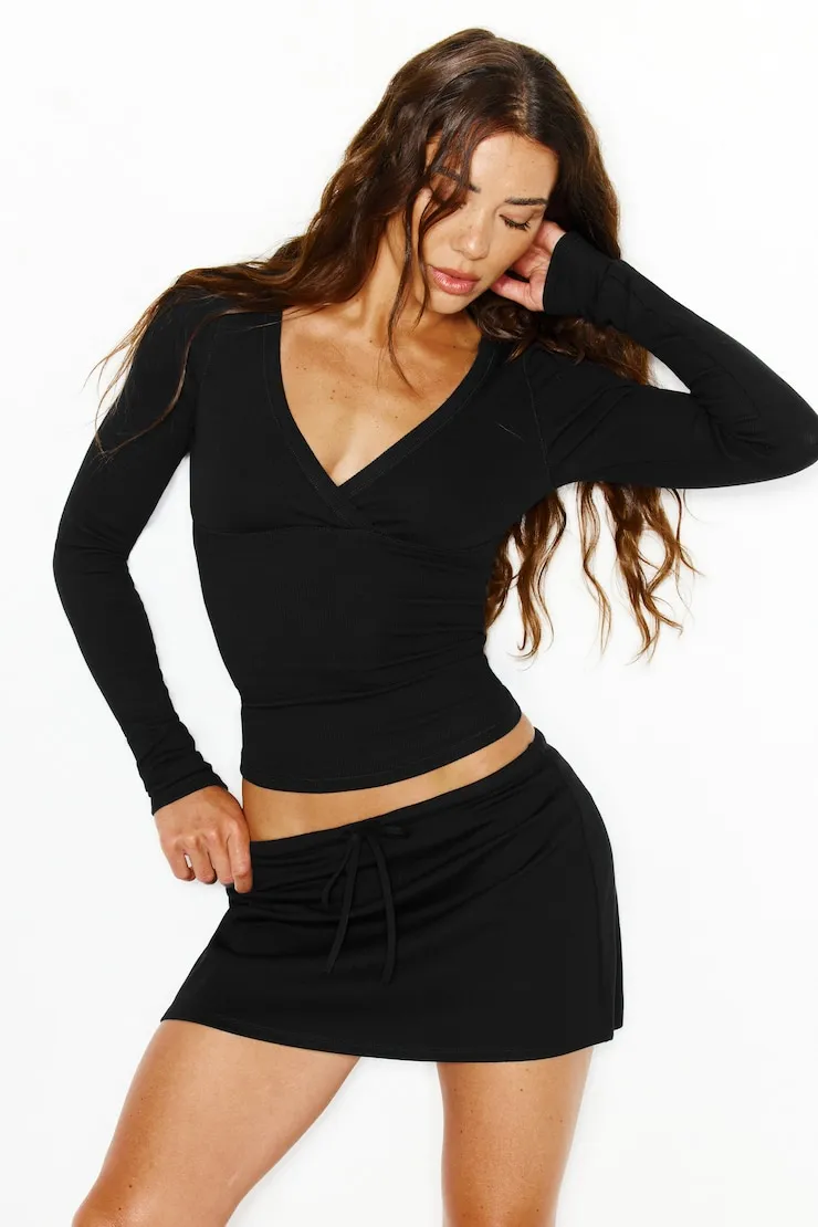 Waistband Micro Skort - Garage - Black - Women Clothing sold by Garage product image thumbnail 3