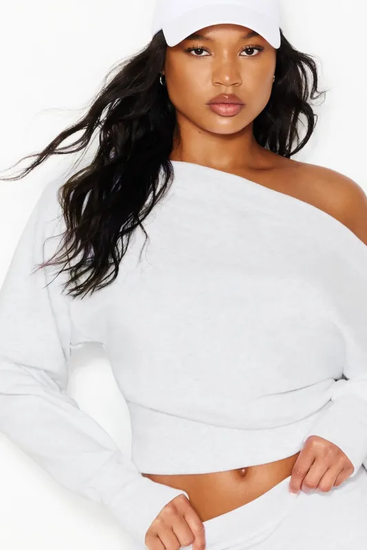 SoftTerry™ Rib Off Shoulder Sweater - Garage - Greys - Women Clothing made by Garage