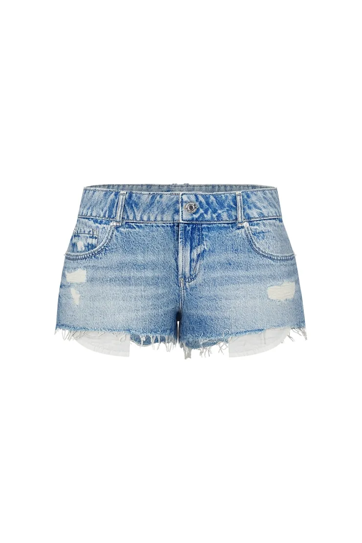 Ultra Low Rise Relaxed Shorts - Garage - Blue - Women Clothing sold by Garage product image thumbnail 2