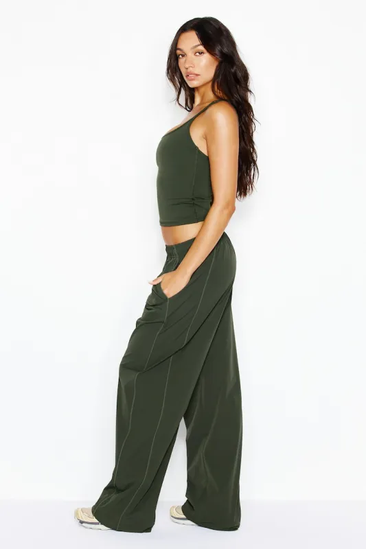 On Track Nylon Joggers - Garage - Green - Women Clothing made by Garage