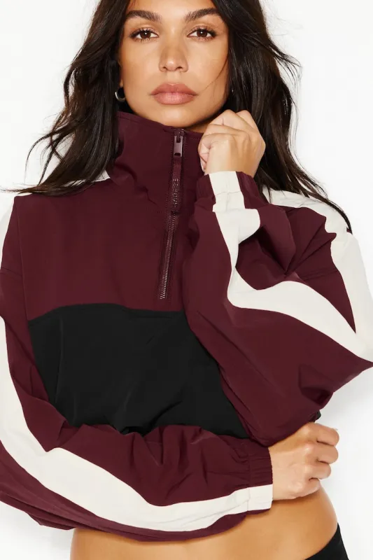 Nylon Anorak Jacket - Garage - Burgundy - Women Clothing made by Garage