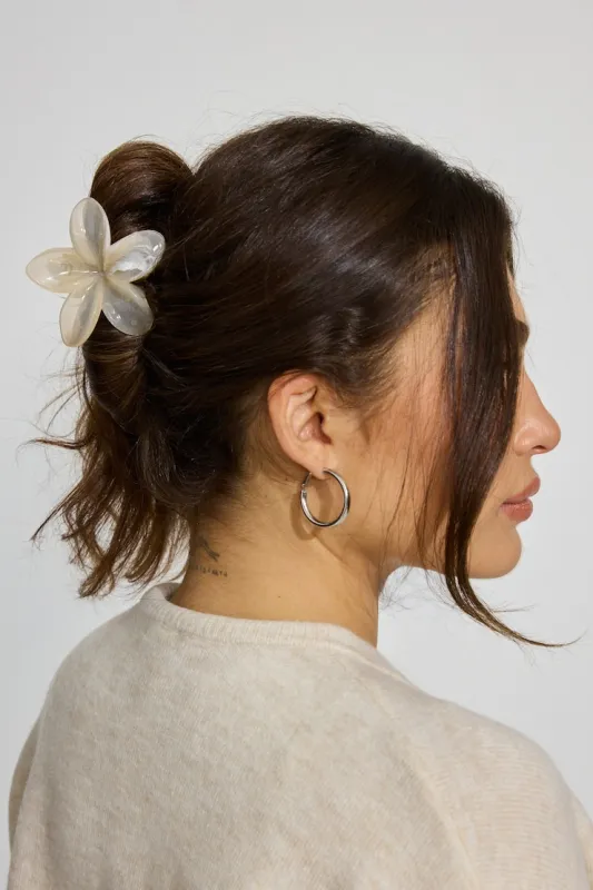 Flower Hair Claw - Garage - White - Women Clothing made by Garage