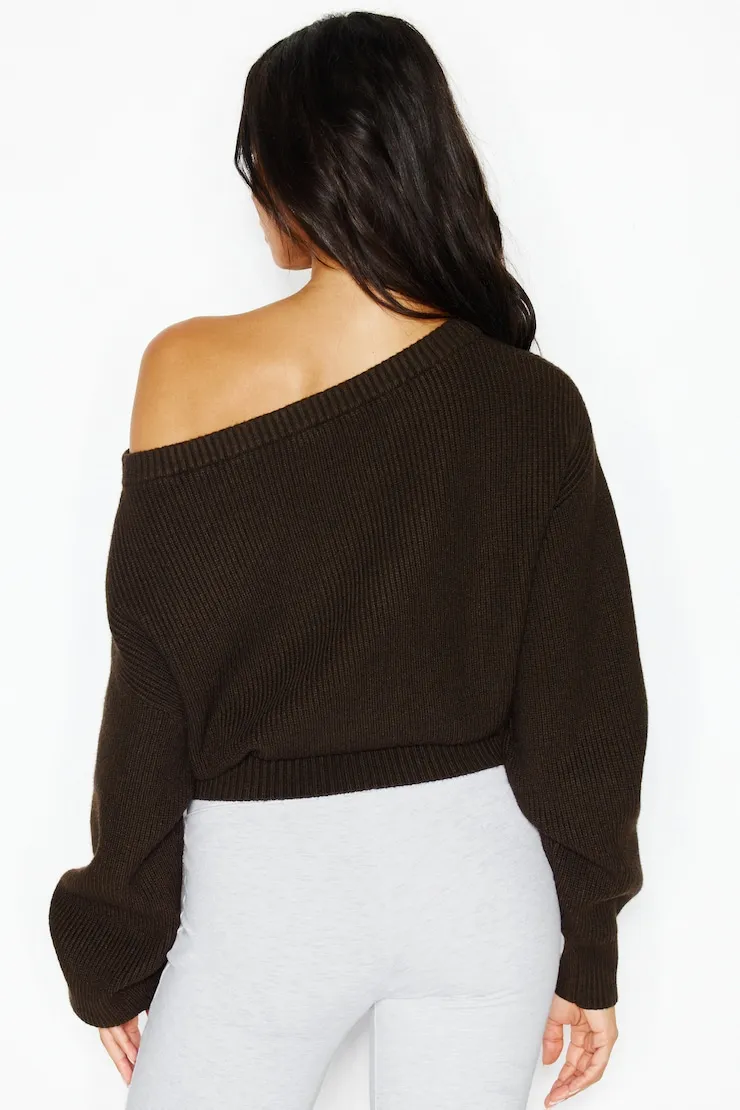 Day Off Asymmetric Sweater - Garage - Brown - Women Clothing sold by Garage product image thumbnail 5