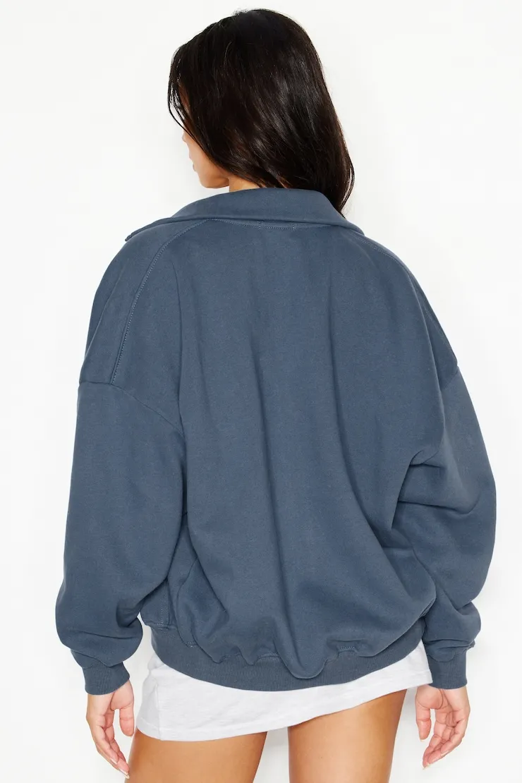 UltraFleece Mockneck Full Zip Sweatshirt - Garage - Blue - Women Clothing sold by Garage product image thumbnail 5