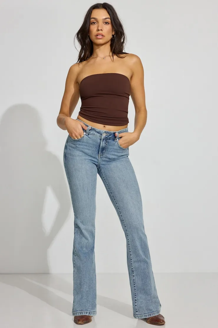 Sleek Longline Tube Top - Garage - Brown - Women Clothing sold by Garage product image thumbnail 2