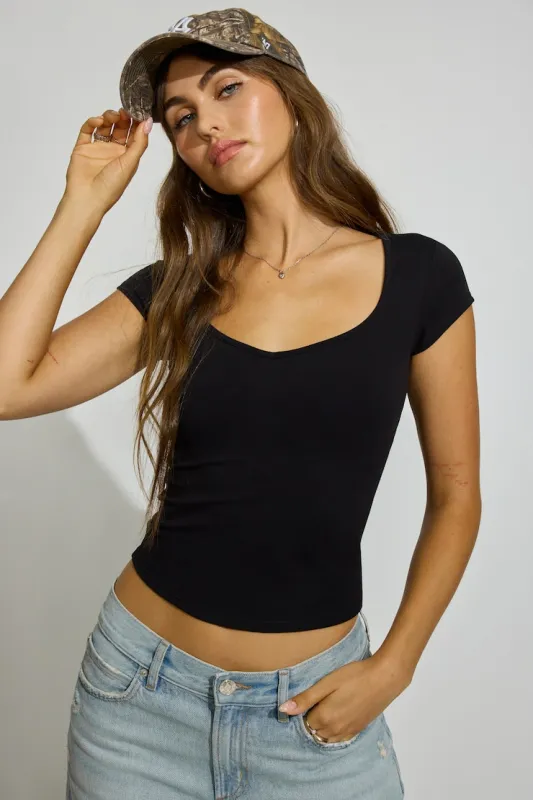 Sleek Sweetheart T-Shirt - Garage - Black - Women Clothing made by Garage
