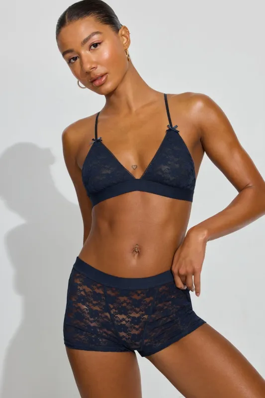 Lace Shorts - Garage - Navy - Women Clothing made by Garage