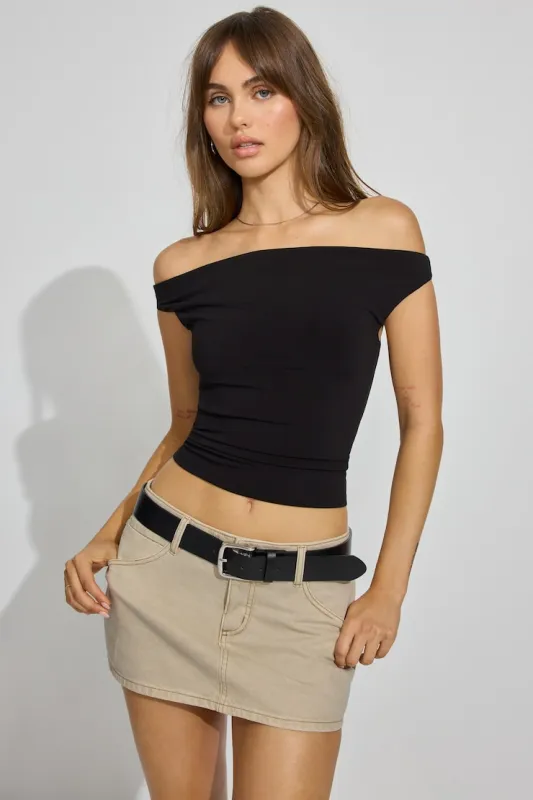 Twill Micro Skort - Garage - Beige - Women Clothing made by Garage