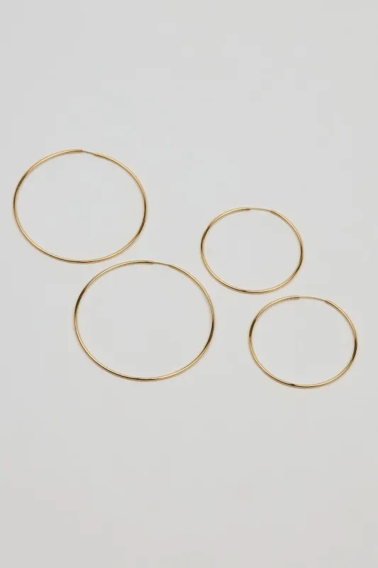2 Pack Basic Super Skinny Hoops - Garage - Yellow - Women Clothing made by Garage