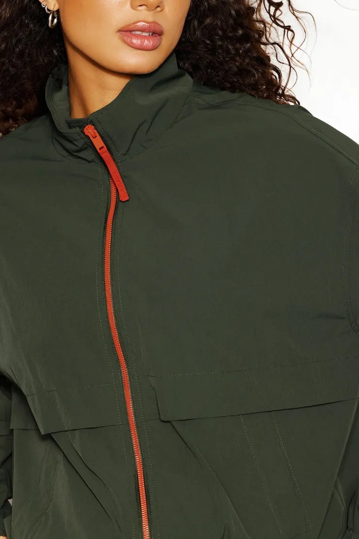 Long Water Repellent Windbreaker - Garage - Green - Women Clothing sold by Garage product image thumbnail 4