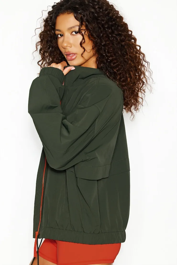 Long Water Repellent Windbreaker - Garage - Green - Women Clothing sold by Garage product image thumbnail 5