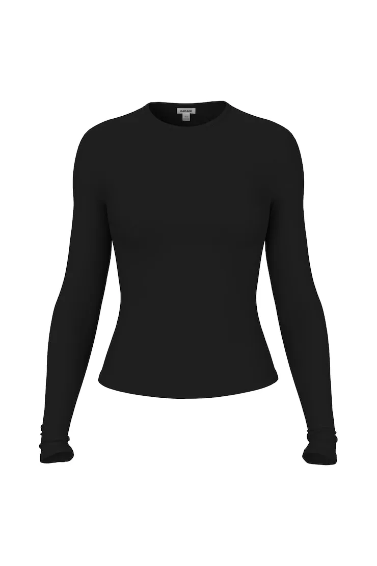 Baretouch Crewneck Long Sleeve Top - Garage - Black - Women Clothing sold by Garage product image thumbnail 2