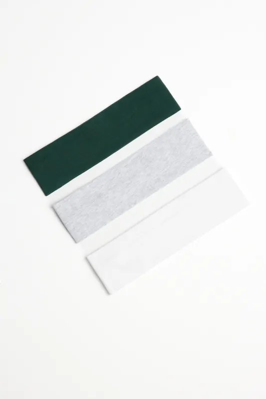 Set of 3 Stretchy Headbands - Garage - Green - Women Clothing made by Garage