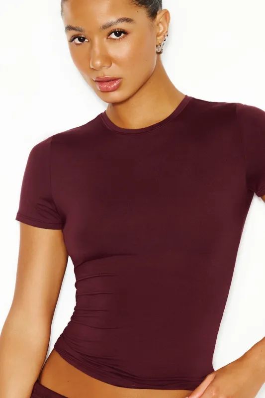 Baretouch Crewneck T-Shirt - Garage - Red - Women Clothing made by Garage