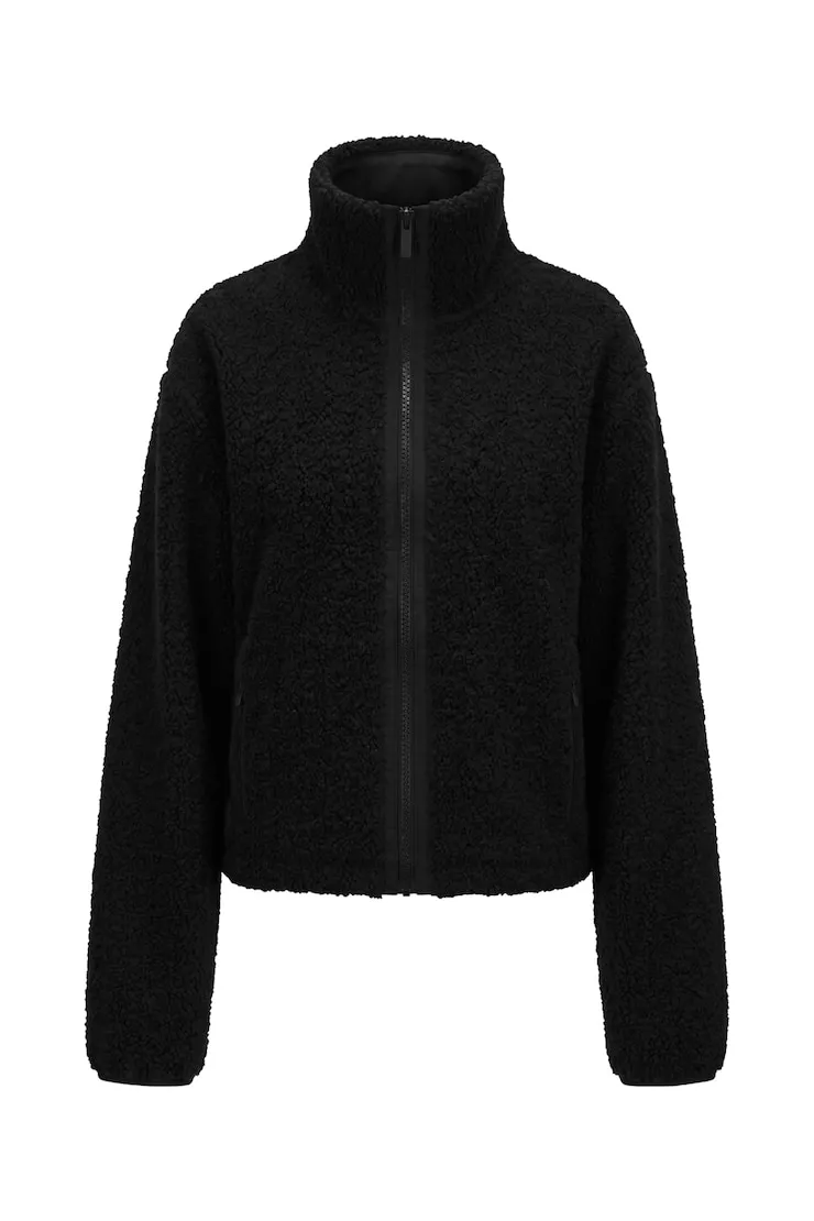 Sherpa Full Zip Jacket - Garage - Black - Women Clothing sold by Garage
