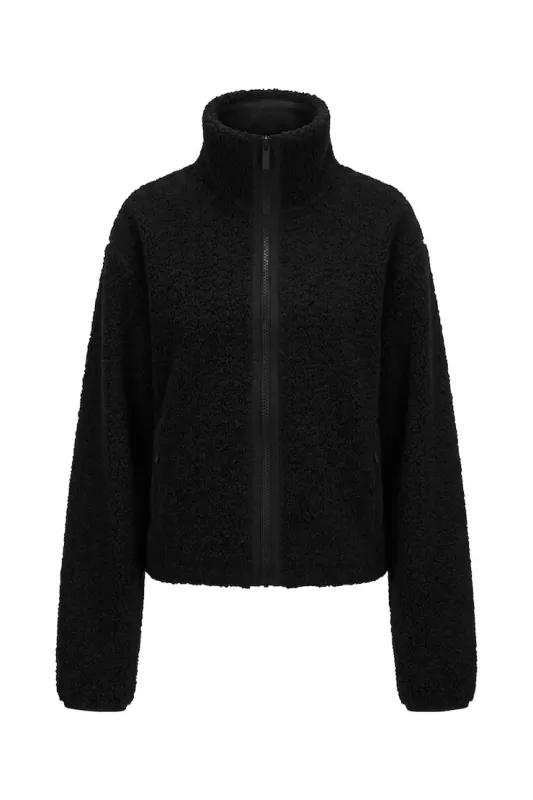 Sherpa Full Zip Jacket - Garage - Black - Women Clothing made by Garage