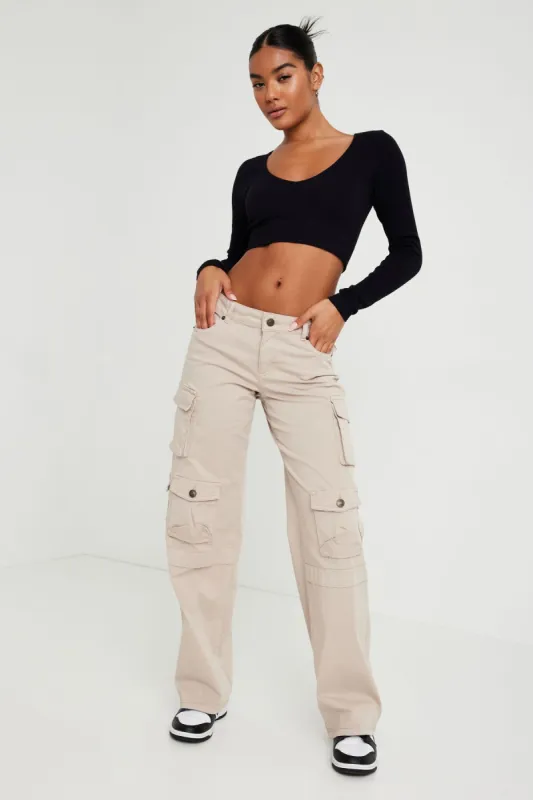 Carter Low Rise Wide Cargo Pant sold by Garage