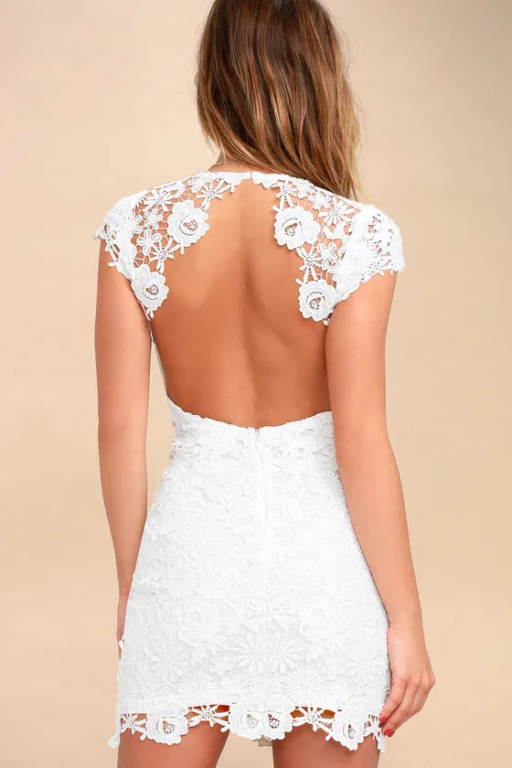 Romance Language White Backless Lace Dress sold by Lulus product image thumbnail 4