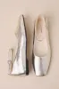 Delia Gold Metallic Leather Square Toe Ankle Strap Flats sold by Lulus