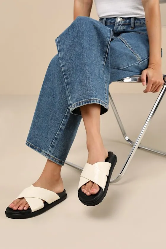 Mirah Bone Croc-Embossed Flatform Slide Sandals sold by Lulus product image thumbnail 2