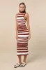 Easy-Going Excellence Ivory Striped Mock Neck Midi Sweater Dress sold by Lulus
