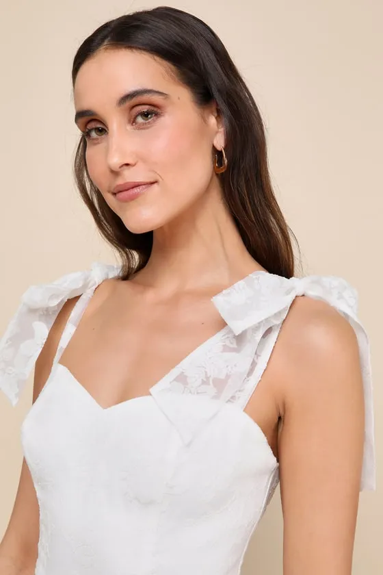 Extraordinary Charm White Floral Burnout Tie-Strap Jumpsuit sold by Lulus product image thumbnail 2