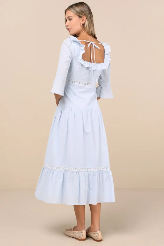 Meadowlark Light Blue Tiered Midi Dress sold by Lulus product image thumbnail 2