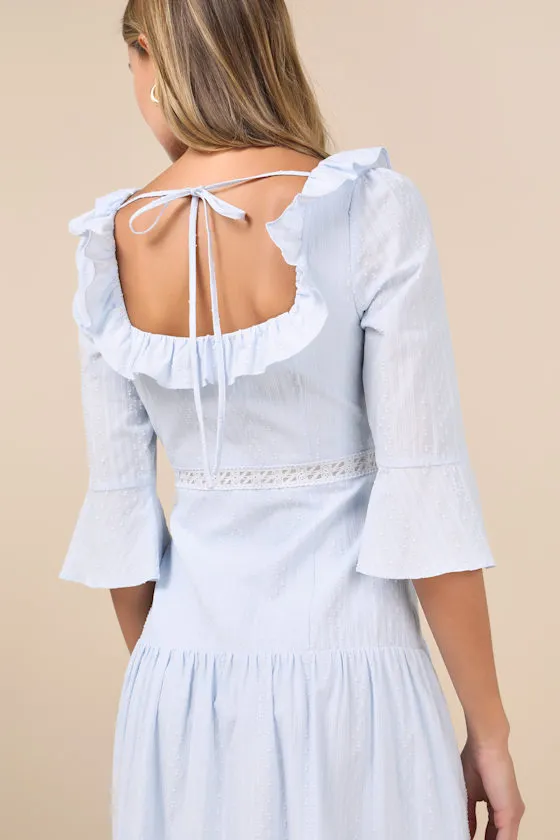 Meadowlark Light Blue Tiered Midi Dress sold by Lulus product image thumbnail 4