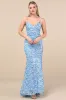 Mesmerizing Demeanor Blue Sequin Backless Mermaid Maxi Dress sold by Lulus