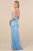 Mesmerizing Demeanor Blue Sequin Backless Mermaid Maxi Dress sold by Lulus