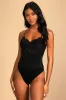 Midnight Romance Black Lace Bodysuit sold by Lulus