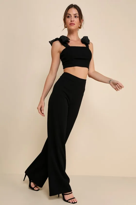 Stunning Charisma Black Tie-Strap Two-Piece Jumpsuit sold by Lulus product image thumbnail 4