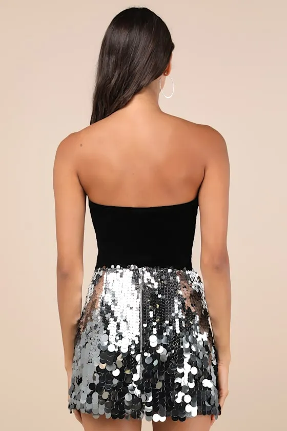 Notorious Radiance Gunmetal Sequin High Rise Mini Skirt sold by Lulus product image thumbnail 3