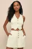 Summery Darling White and Light Green Gingham Button Fly Shorts sold by Lulus