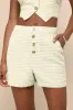 Summery Darling White and Light Green Gingham Button Fly Shorts sold by Lulus