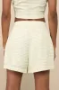 Summery Darling White and Light Green Gingham Button Fly Shorts sold by Lulus