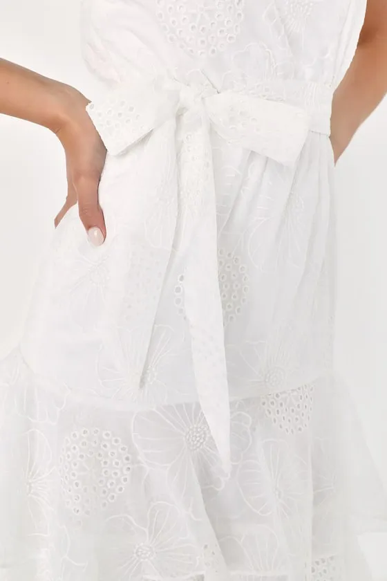 Gorgeous Impression White Embroidered One-Shoulder Midi Dress sold by Lulus product image thumbnail 2