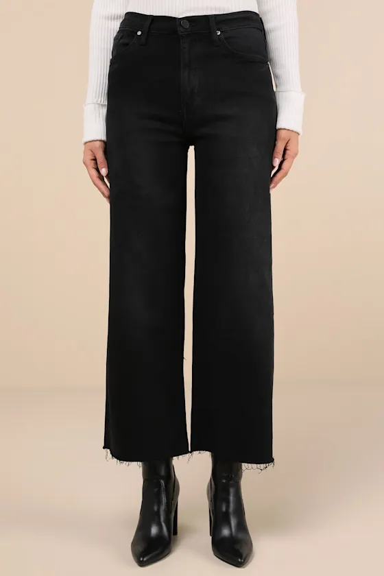 Stylish Promise Washed Black Wide-Leg Raw Hem Jeans sold by Lulus product image thumbnail 2
