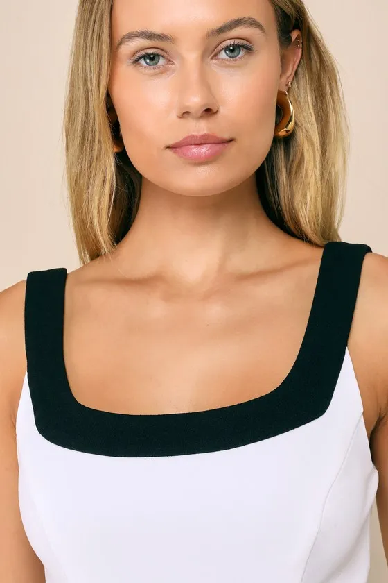 Totally Sensational White Color Block Sleeveless Crop Top sold by Lulus product image thumbnail 4