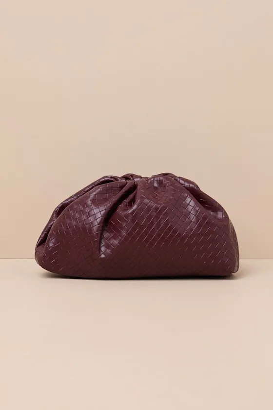 Fashionable Favorite Plum Woven Ruched Oversized Clutch sold by Lulus product image thumbnail 2