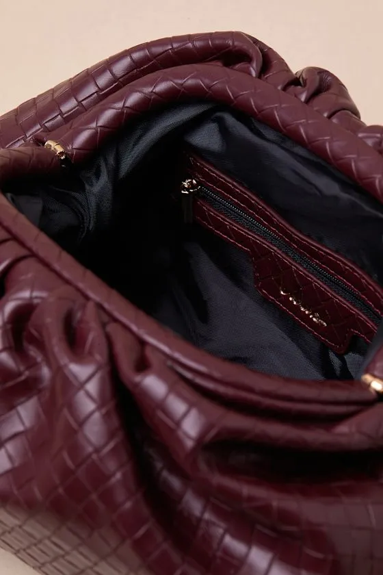 Fashionable Favorite Plum Woven Ruched Oversized Clutch sold by Lulus product image thumbnail 4