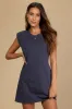 Feelin' Confident Navy Blue Cutout Mini Shirt Dress sold by Lulus