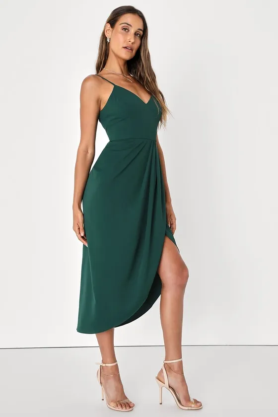 Reinette Dark Green Midi Dress sold by Lulus product image thumbnail 4