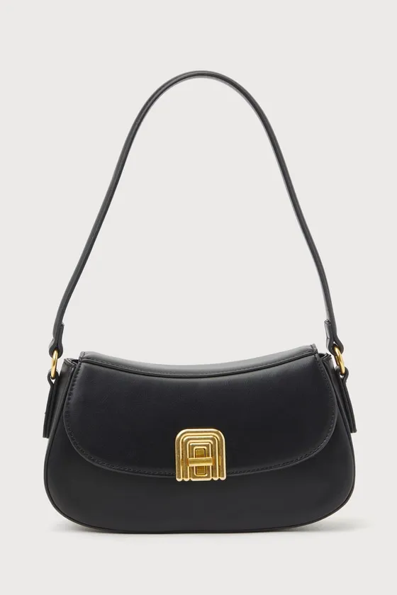 Picturesque Charm Black Faux Leather Shoulder Bag sold by Lulus