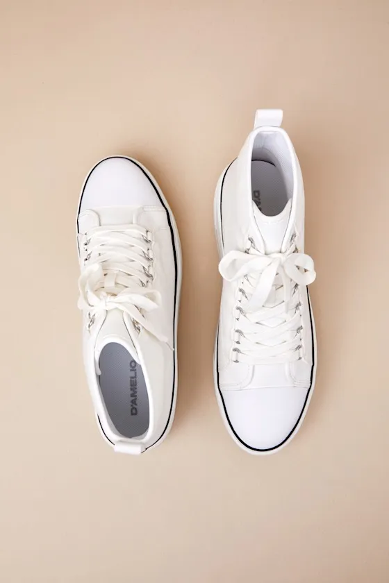 Eyekonn White High Top Platform Lace-Up Sneakers sold by Lulus product image thumbnail 2