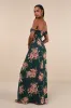 Regal Finesse Emerald Green Floral Off-the-Shoulder Maxi Dress sold by Lulus