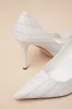 Kennett White Pinstripe Pointed-Toe Pumps sold by Lulus