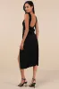 Flawless Effect Black Slinky Knit Cowl Tie-Back Midi Dress sold by Lulus