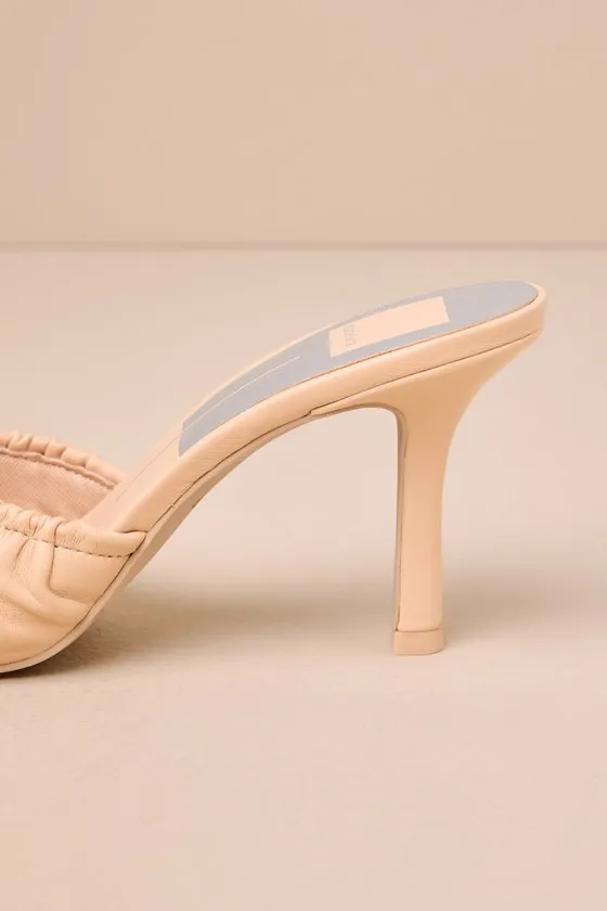 Kairi French Vanilla Leather Bow Pointed-Toe High Heel Mules sold by Lulus product image thumbnail 4